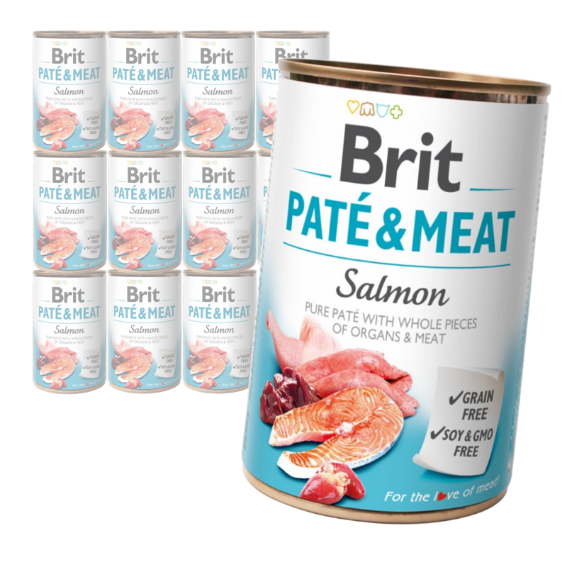 Brit Pate&Meat Mokra Karma Dla Psów Z Łososiem Puszka 12x400g