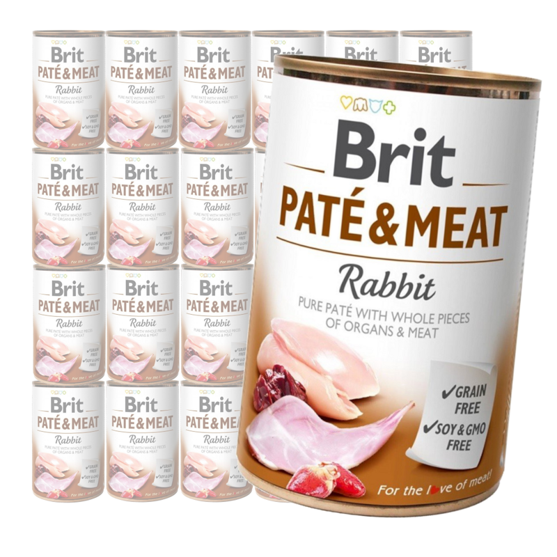 Brit Pate&Meat Mokra Karma Dla Psów z Królikiem Puszka 24x400g