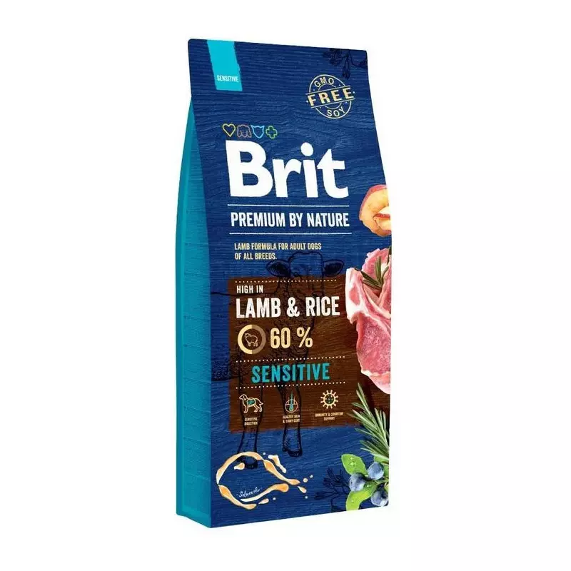 Brit Premium by Nature 15kg Karma Z Jagnięciną I Ryżem Dla Dorosłych Psów Wszystkich Ras