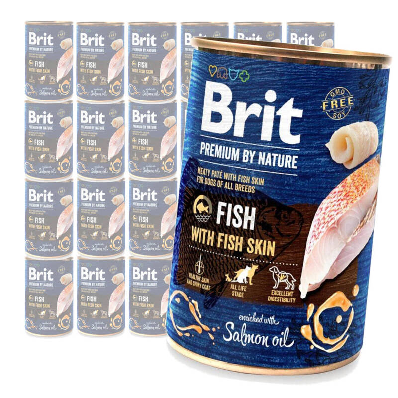 Brit Premium by Nature Adult Mokra Karma Dla Psa Z Rybą I Z Rybią Skórą 24x400g