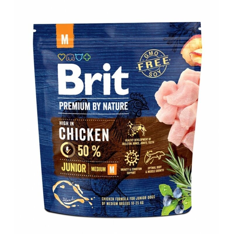 Brit Premium by Nature Karma Pełnoporcjowa Z Kurczakiem Dla Szczeniąt Średnich Ras 1kg