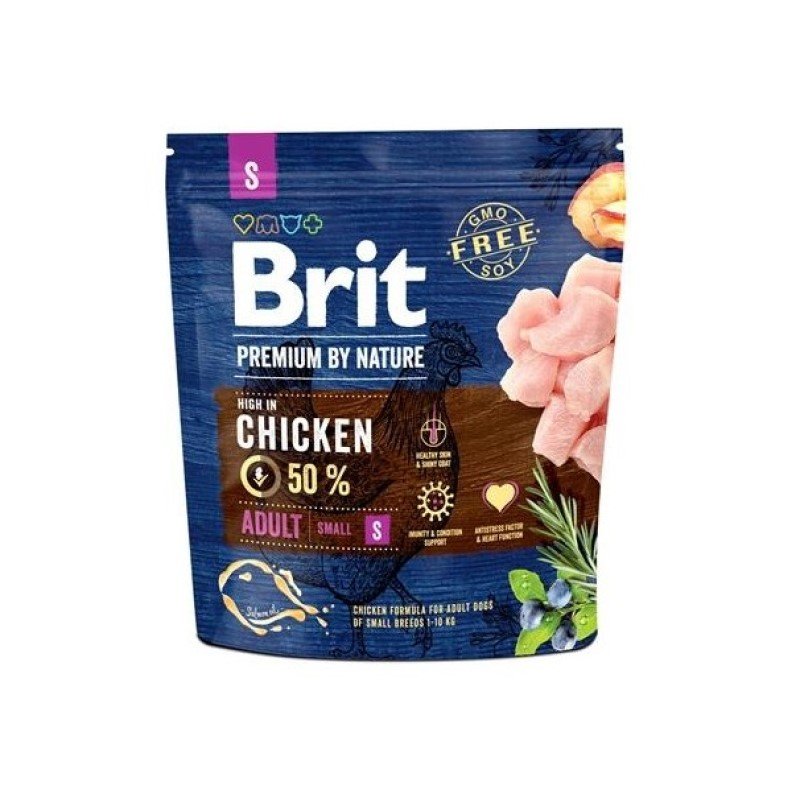 Brit Premium by Nature Sucha Karma Z Kurczakiem Dla Dorosłych Psów Małych Ras 1kg