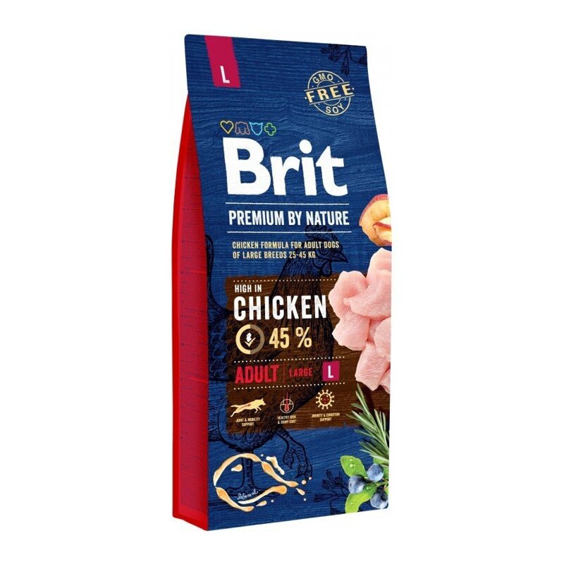 Brit by Nature Sucha Karma Z Kurczakiem Dla Dorosłych Psów Dużych Ras 15kg