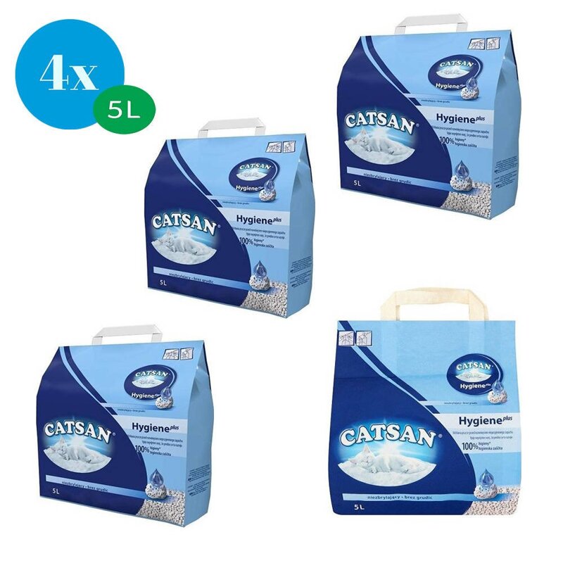 CATSAN Hygiene plus 4x5L - higieniczny żwirek dla kota bentonitowy Niezbrylający