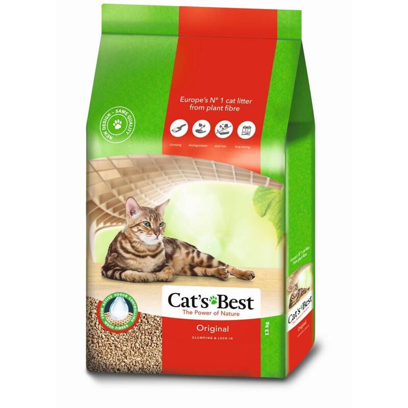 Cat's Best Original 30L Żwirek Drewniany Dla Kota Zbrylający i Pochłaniający Zapachy