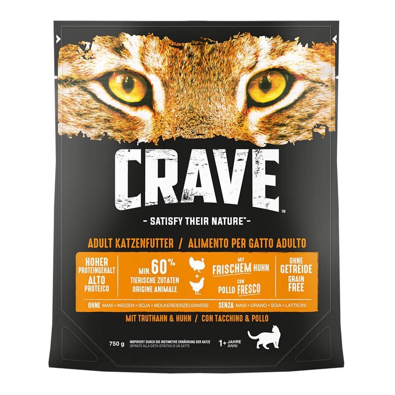 Crave Cat Adult Sucha karma z indykiem i kurczakiem 750g