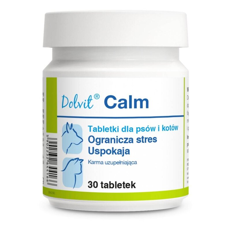 DOLFOS Dolvit Calm Ogranicza Stres Uspokaja Dla Psów i Kotów 30 Tabletek