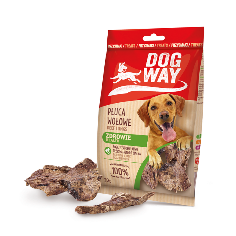 DogWay Płuca Wołowe 30g Naturalny Suszony Przysmak Dla Psa