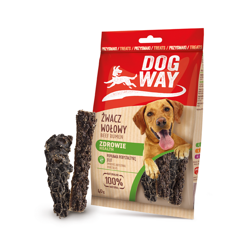 DogWay Żwacz Wołowy 40g Naturalny Gryzak Przysmak Dla Psa