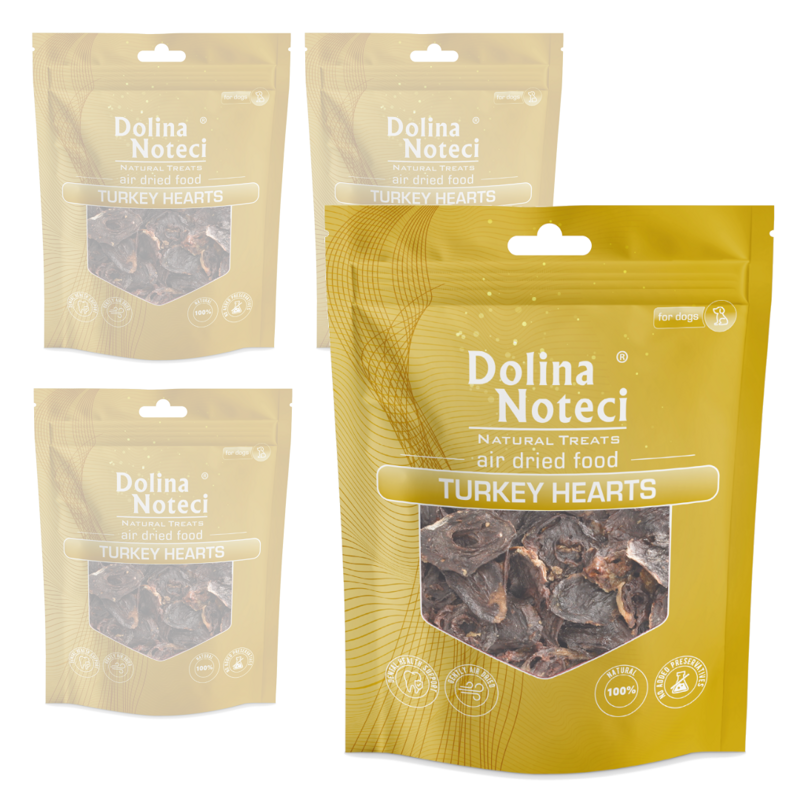 Dolina Noteci Natural Treats Turkey Hearts Przysmak Dla Psa Serca Z Indyka 4x150g