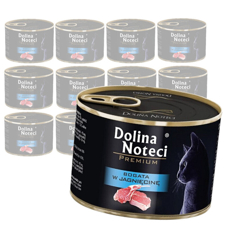 Dolina Noteci PREMIUM 12x185g bogata w jagnięcinę Mokra karma dla kota