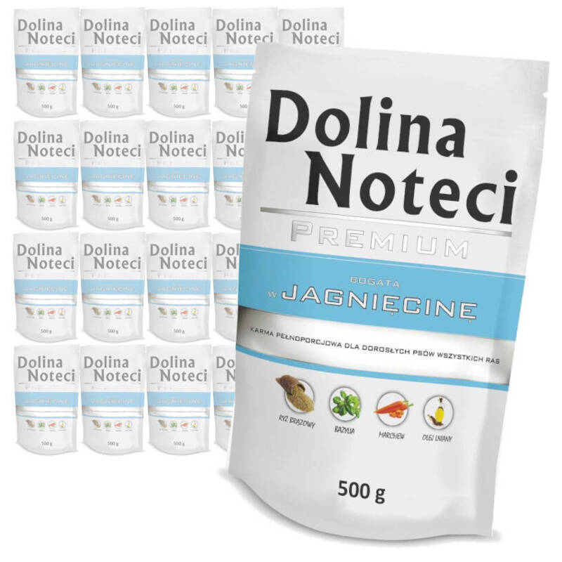 Dolina Noteci PREMIUM bogata w jagnięcinę saszetka 20x500 g Mokra karma dla psa