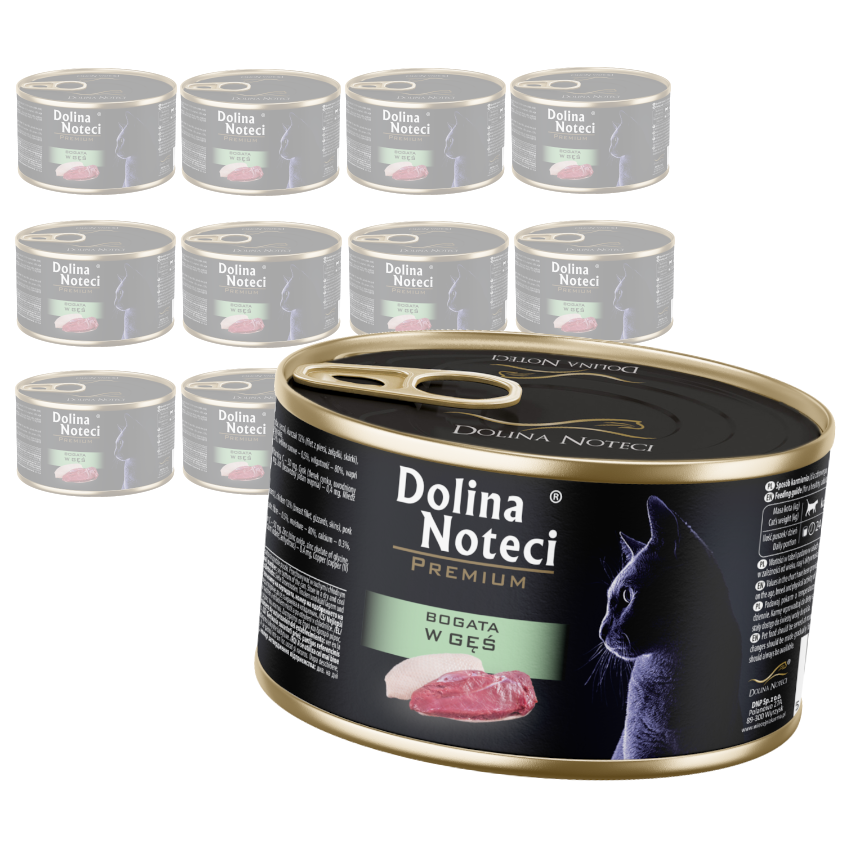 Dolina Noteci Premium 12x185g Mokra Karma Dla Kota Bogata w Gęś