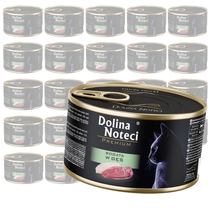 Dolina Noteci Premium 24x185g Mokra Karma Dla Kota Bogata w Gęś