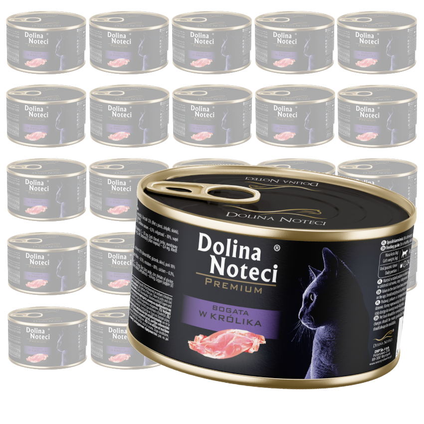 Dolina Noteci Premium 24x185g Mokra Karma Dla Kota Bogata w Królika