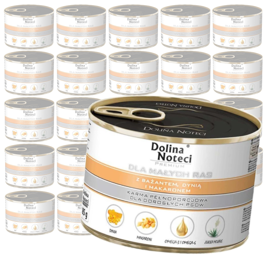 Dolina Noteci Premium 24x185g Mokra Karma Dla Psów Małych Ras z Bażantem Dynią i Makaronem