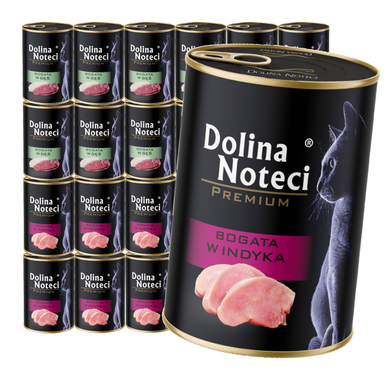 Dolina Noteci Premium 24x400g Mokra Karma Dla Kota Bogata w Indyka i Gęś