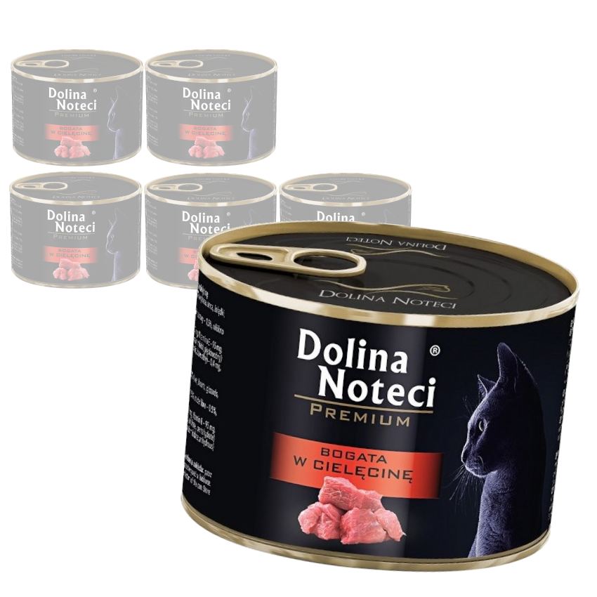 Dolina Noteci Premium 6x185g Bogata W Cielęcinę Mokra Karma Dla Kota