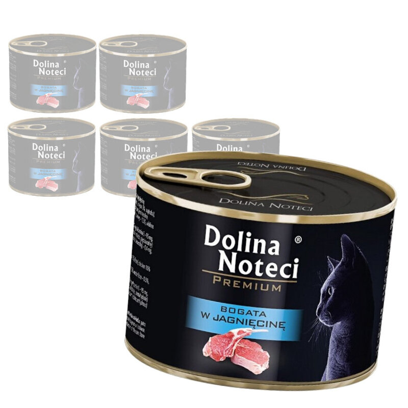 Dolina Noteci Premium 6x185g Bogata W Jagnięcinę Mokra Karma Dla Kota