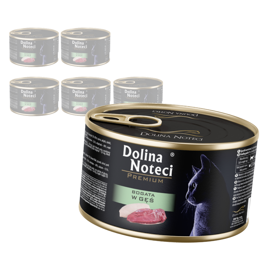 Dolina Noteci Premium 6x185g Mokra Karma Dla Kota Bogata w Gęś