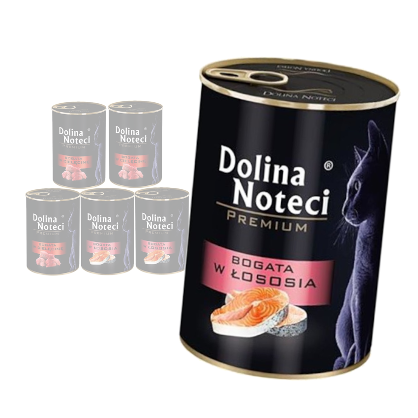 Dolina Noteci Premium Mokra Karma Dla Kota Mix Smaków 6x400g Łosoś Cielęcina