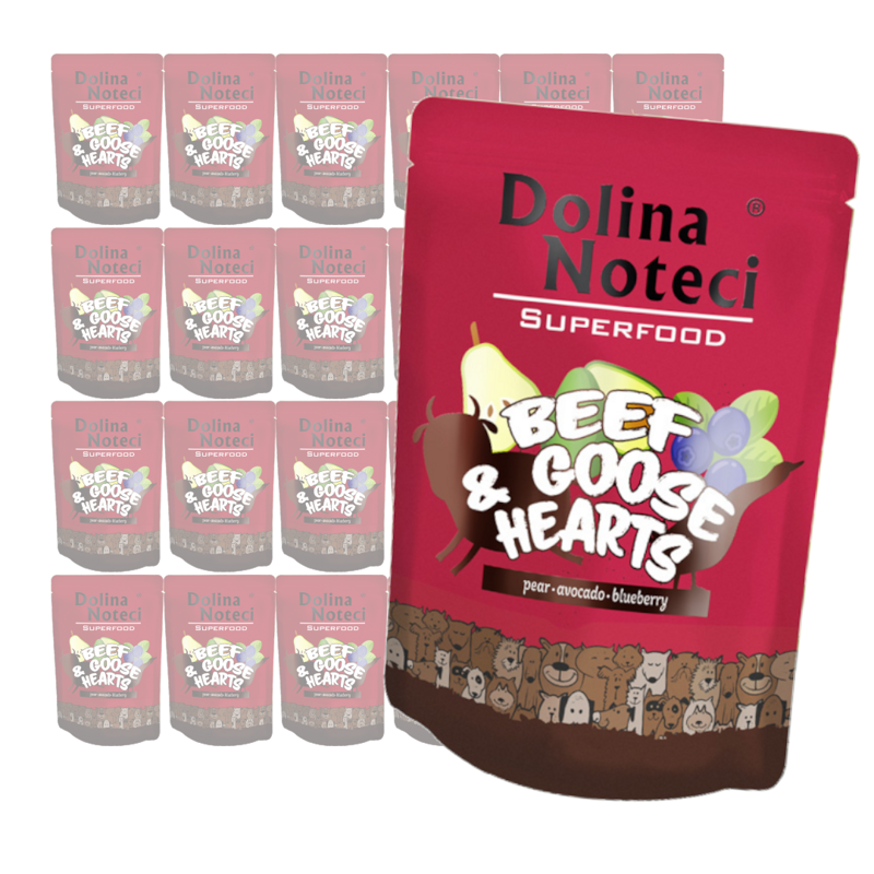 Dolina Noteci Superfood Mokra Karma Dla Psa Wołowina i Serca z Gęsi 24x300g