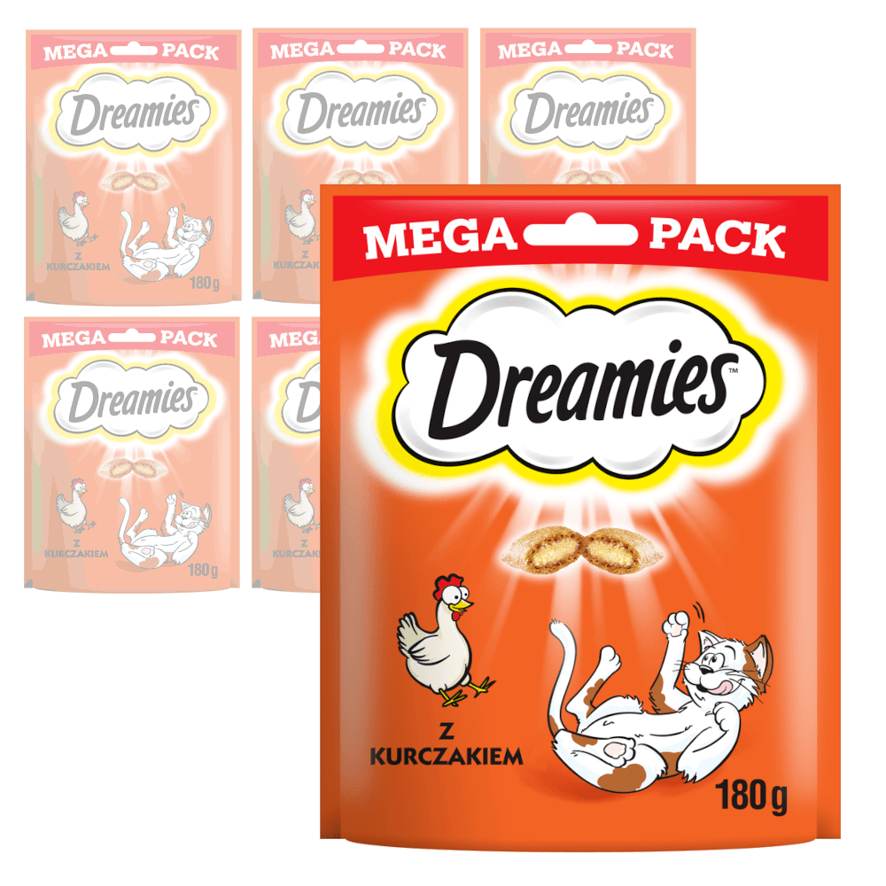 Dreamies z Pysznym Kurczakiem Mega Pack 6x180g Przysmaki dla kota