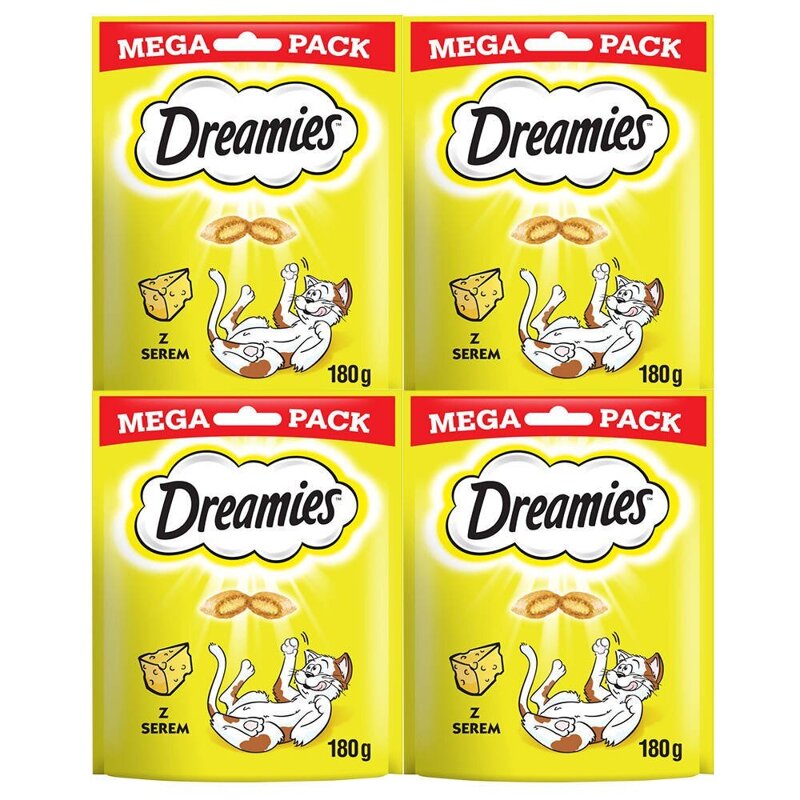 Dreamies z Pysznym Serem Mega Pack 4x180g Przysmaki dla kota
