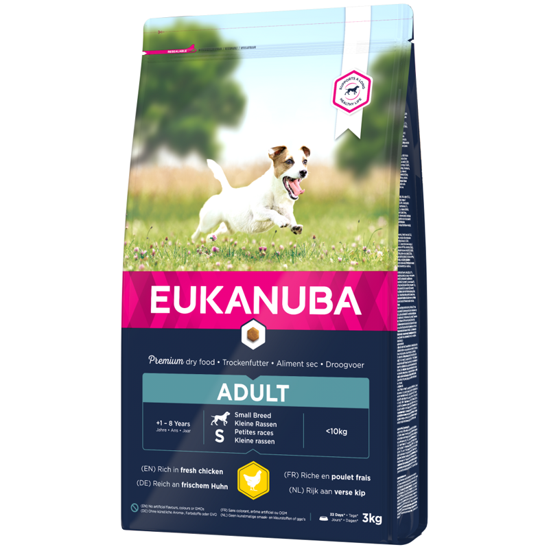 EUKANUBA Adult z Kurczakiem 3kg Sucha Karma Dla Dorosłych Psów Małych Ras