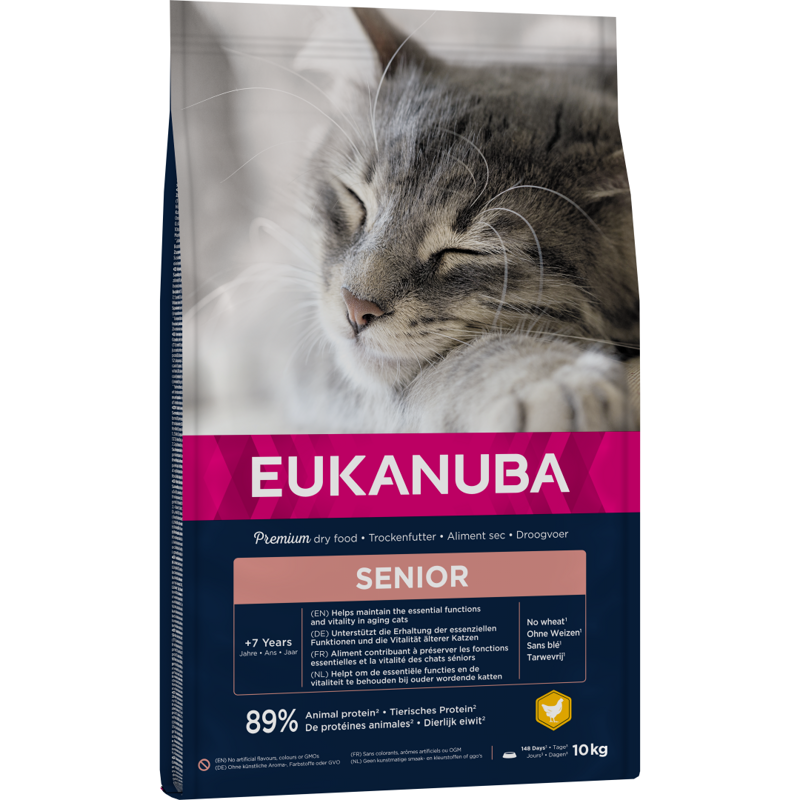 EUKANUBA Senior z Kurczakiem 10kg Sucha Karma Dla Starszych Kotów
