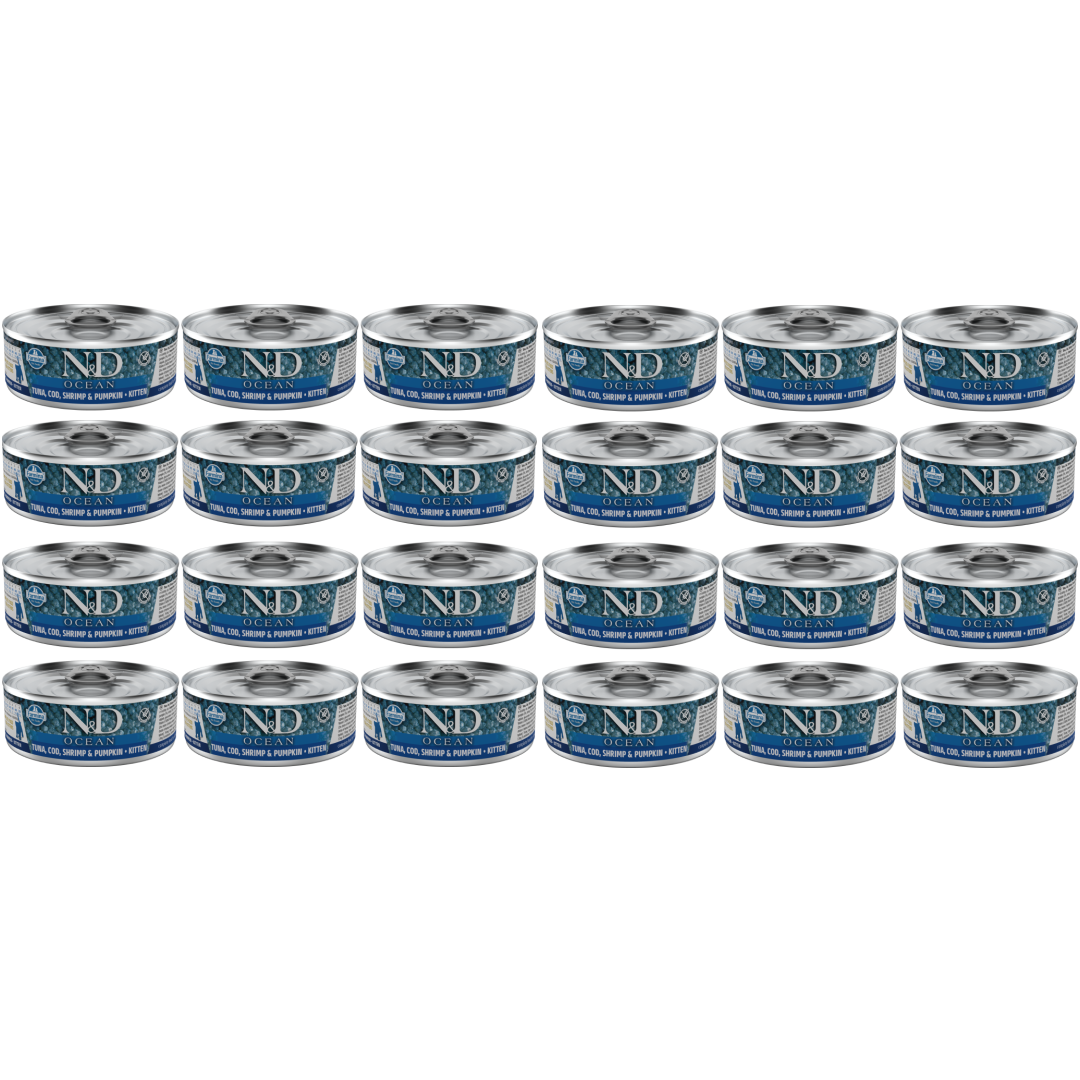 Farmina Cat Ocean Tuna, Tuńczyk, łosoś Karma dla Kociąt Zestaw 24x80g