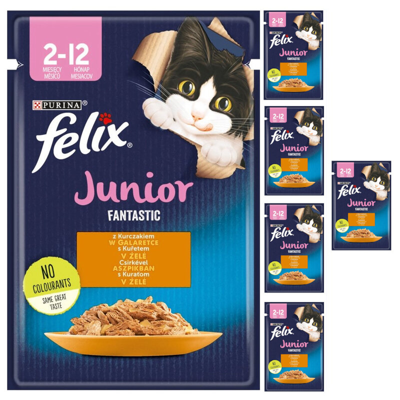 Felix Fantastic Junior Karma Dla Kociąt Kurczak W Galaretce Saszetka 6x85g