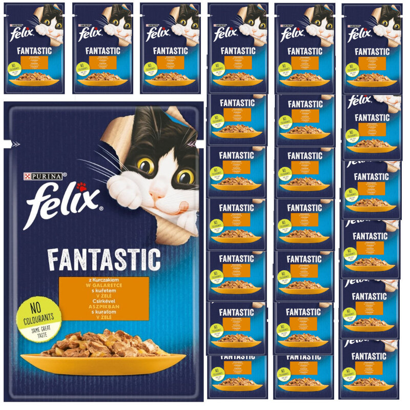 Felix Fantastic Karma Dla Kotów Kurczak W Galaretce Saszetka 24x85g