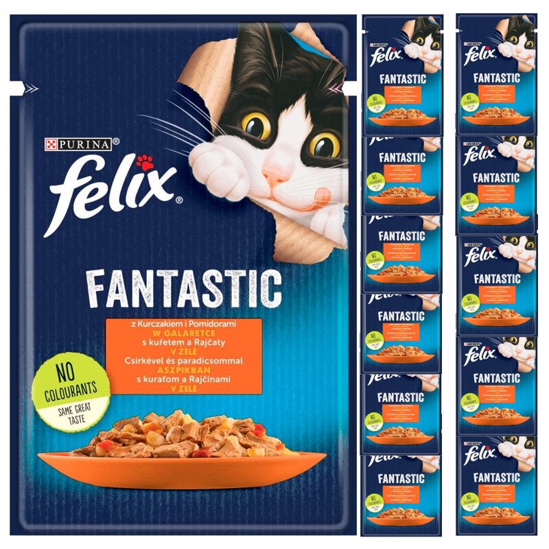 Felix Fantastic Karma Dla Kotów Kurczak Z Pomidorami W Galaretce Saszetka 12x85g