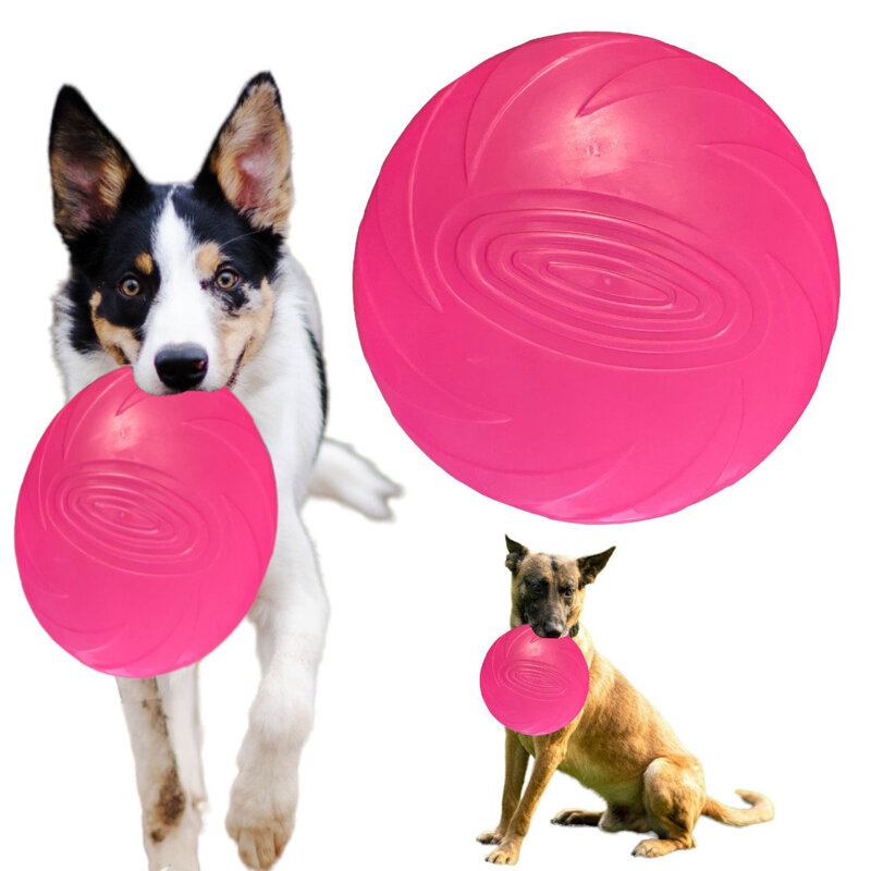 Frisbee Gumowa Zabawka Dla Psa Latający Dysk Kolor Różowy Średnica 18cm