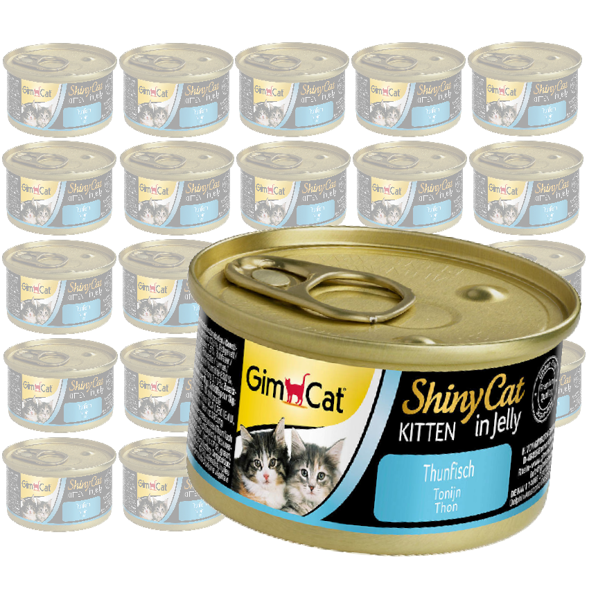 GimCat ShinyCat Kitten Mokra Karma Dla Kociąt Z Tuńczykiem W Galaretce 24x70g