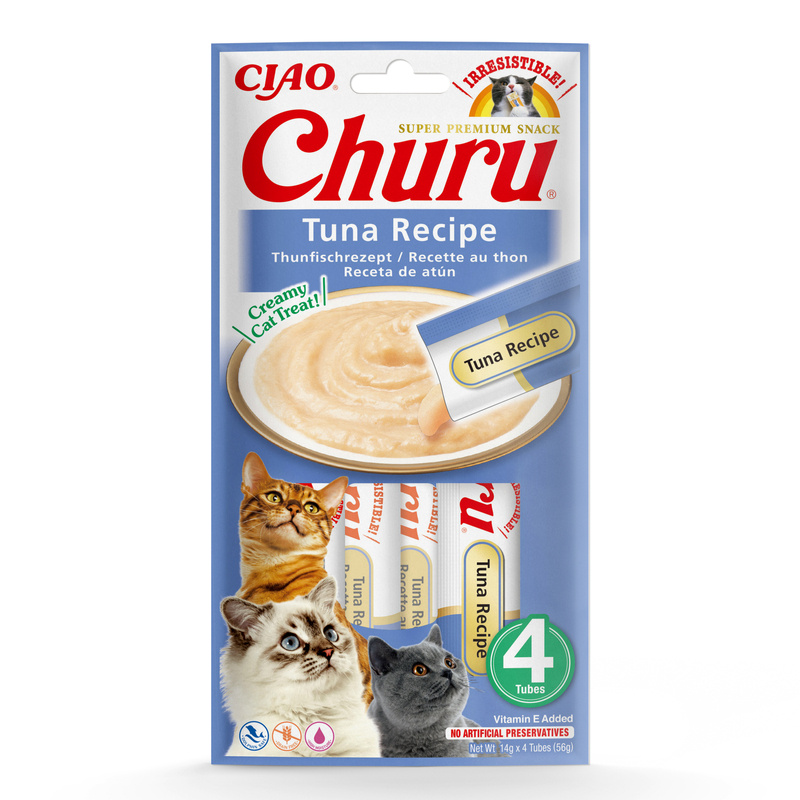 Inaba Cat Churu Tuna Recipe 4x14g (56g) Kremowy Przysmak Dla Kota Pasta Z Tuńczyka