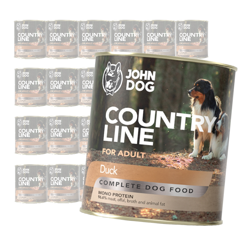 John Dog Country Line Mokra Karma Dla Dorosłych Psów Z Kaczką 24x800g