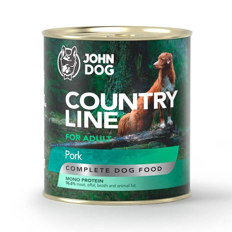 John Dog Country Line Mokra Karma Dla Dorosłych Psów Z Wieprzowiną 800g