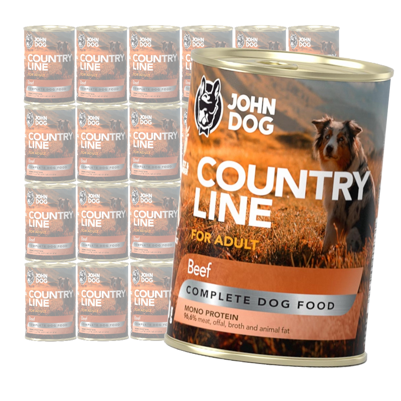 John Dog Country Line Mokra Karma Dla Dorosłych Psów Z Wołowiną 24x400g