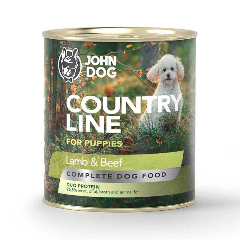 John Dog Puppy Country Line Jagnięcina z Wołowiną 800g Mokra Karma Dla Szczeniąt Duo Protein