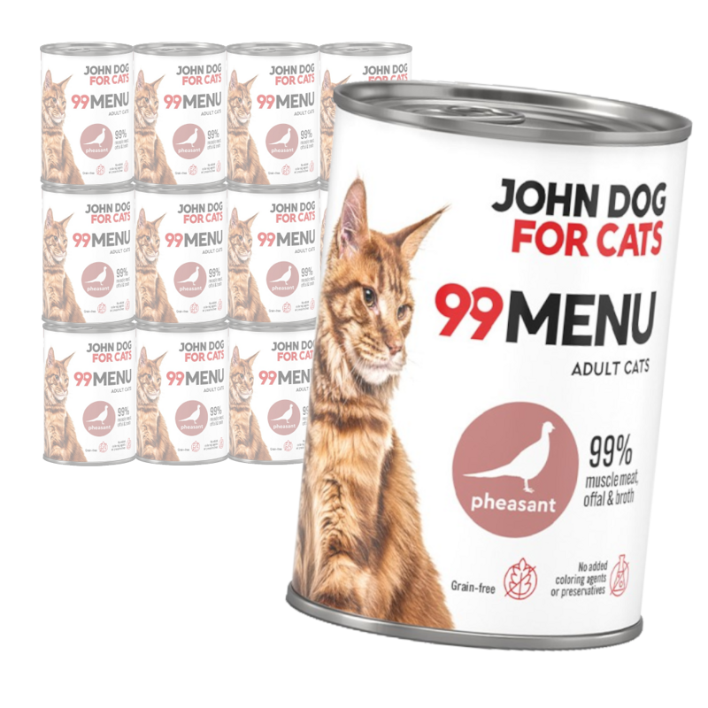 John Dog for Cats 99 Menu Mokra Karma Dla Dorosłych Kotów Z Bażantem 12x400g