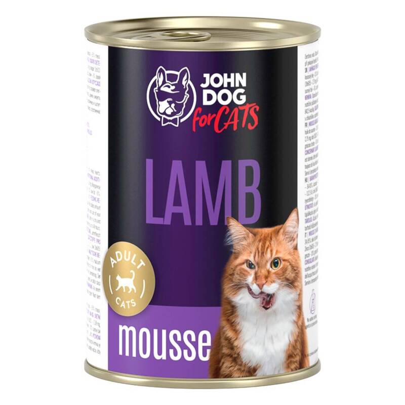 John Dog for Cats Mus z Jagnięciną 400g Bezzbożowa Mokra Karma Dla Kota