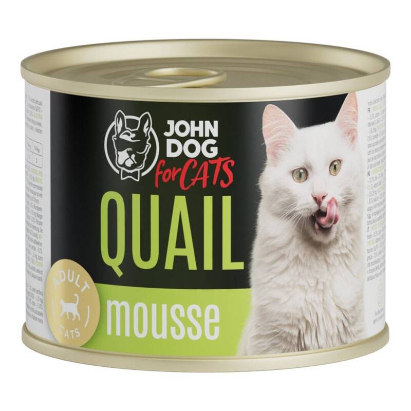 John Dog for Cats Mus z Przepiórką 200g Bezzbożowa Mokra Karma Dla Kota