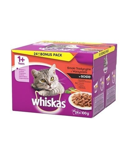 Karma mokra dla kotów Whiskas Tradycyjne Smaki w Sosie 48x100g