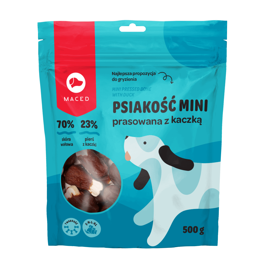 MACED Kość prasowana z Kaczką 6cm 500g Przysmak Dla Psa