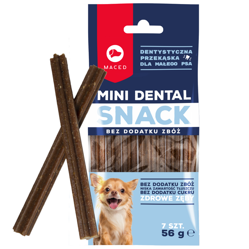 Maced Dental Snack Mini 56g Dentystyczna Przekąska Dla Psa Gryzak 7szt.