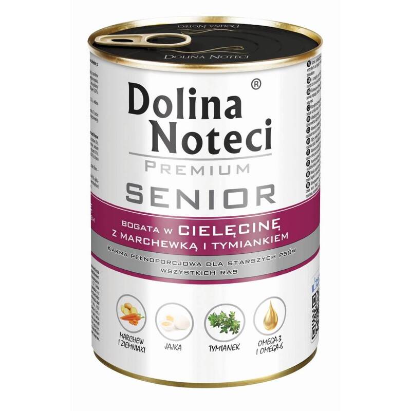 Mokra Karma Dla Psa Dolina Noteci Premium Senior Cielęcina Z Marchewką I Tymiankiem 400g