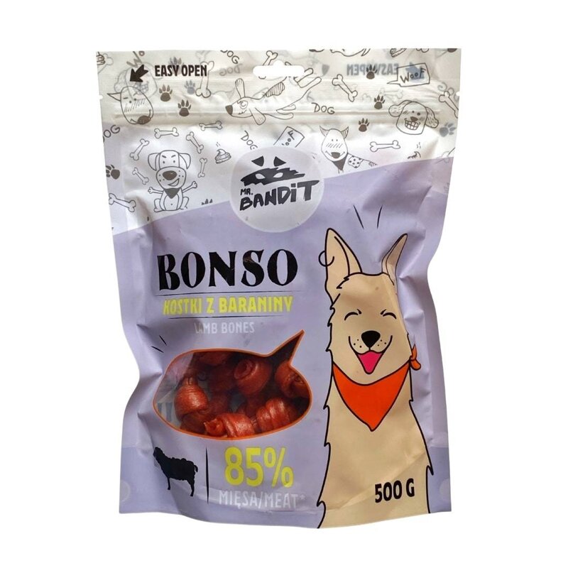 Mr Bandit BONSO Kostki z baraniny 500g - naturalny przysmak dla psów