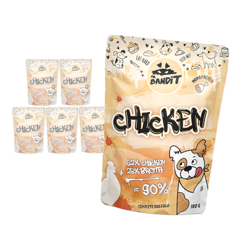 Mr. Bandit Chicken 6x180g Pełnoporcjowa Mokra Karma Dla Psa z Kurczakiem